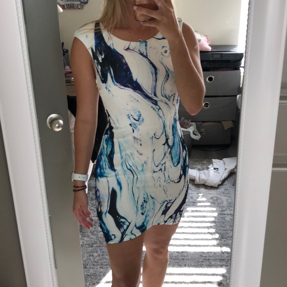 Blue marble dress